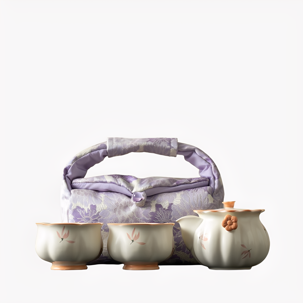 Orchid Butterfly Office Portable Tea Set